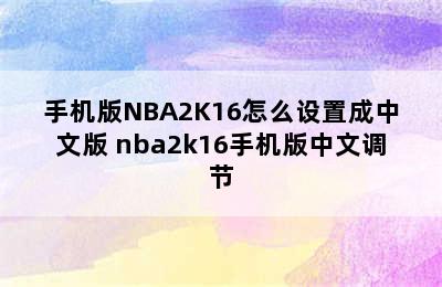 手机版NBA2K16怎么设置成中文版 nba2k16手机版中文调节